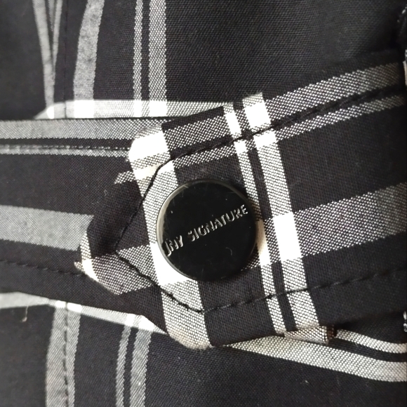Jones New York Signature Black & White Plaid Belted Button-Up Jacket - Picture 8 of 10